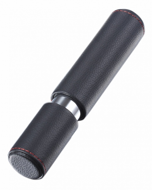 Visol Tristan Black Leather & Stainless Steel Cigar Case