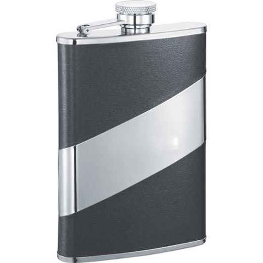 Visol Descent Black Leather 8-Oz. Flask