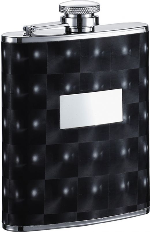 Visol Chase 6Oz Black Stainless Steel Hip Flask
