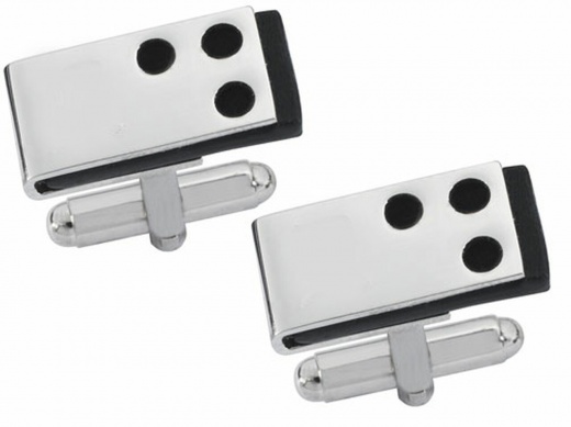 Visol Liber Stainless Steel And Leather Cufflinks