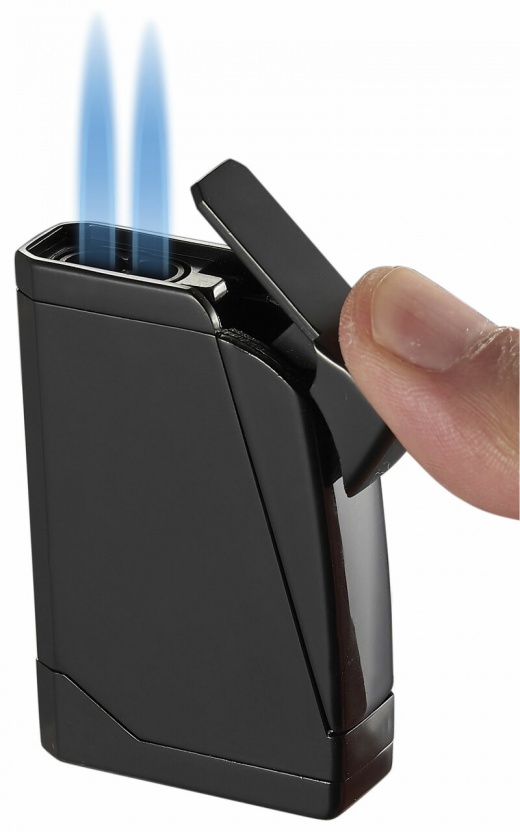 Visol Madrid Black Dual Torch Flame Cigar Lighter