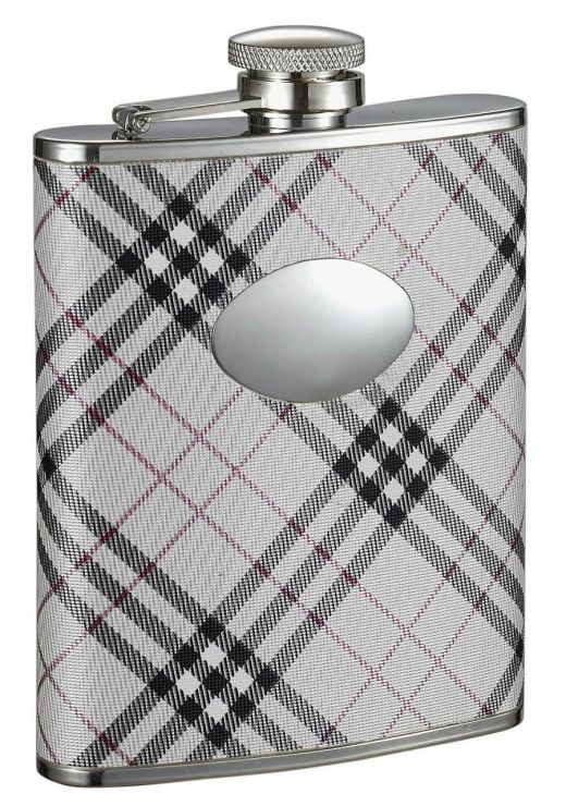 Visol Stellar II Black & White Plaid Liquor Flask