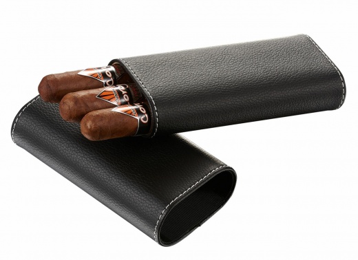 Visol Santa Fe Black Textured Leather Cigar Case
