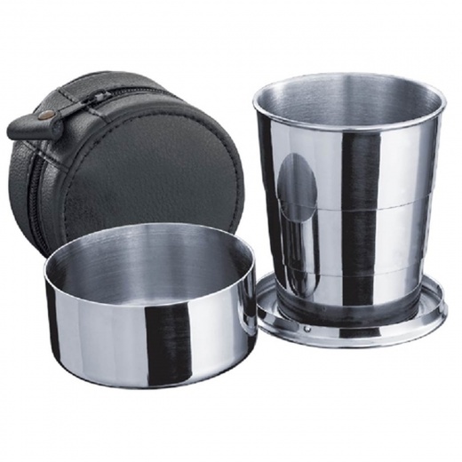 Visol Large Telescopic Shot Cup With Leather Carrying Case