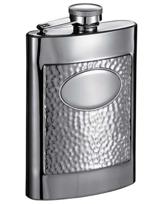 Visol Pt Golfer 6 Oz Mirrored and Textured Flask