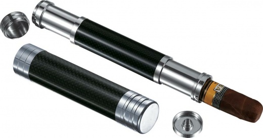 Visol Kinetic II Carbon Fiber Chrome Adjustable Cigar Case