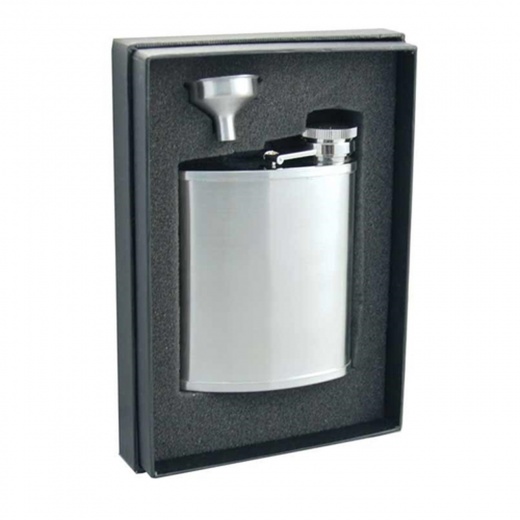 Visol Bass 7Oz Satin Finish Stainless Steel Flask Gift Set