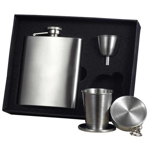 Visol Derek Satin Finish 8Oz Stellar Flask Gift Set