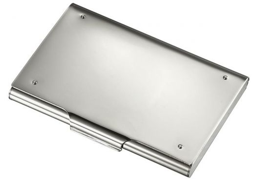 Athena Mirror Finish Business Card Case With Built-In Photo Frame