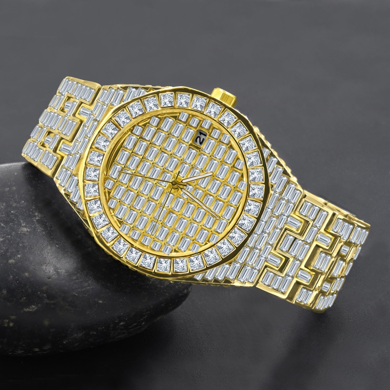 Eblouissant Hip Hop Crystal Watch I Gold
