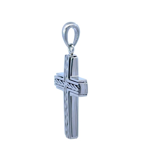 Virella Stainless Rhodium Steel Iced Out Pendant