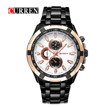 Sui-Generis Curren Men's Watch Metal Black-White