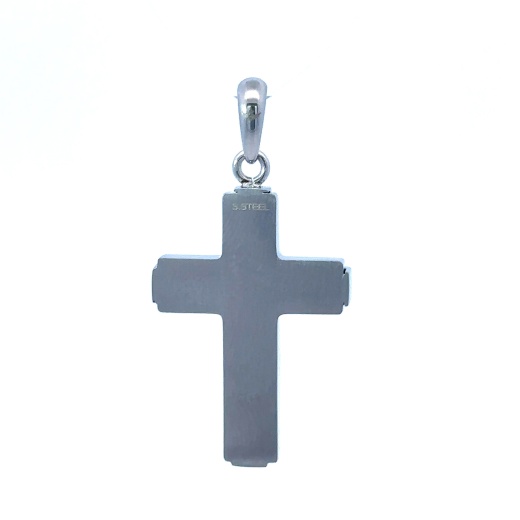 Virella Stainless Rhodium Steel Iced Out Pendant