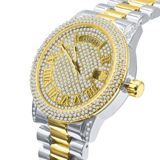 Flabbergasting Bling Metal Watch I Two Tone Gold