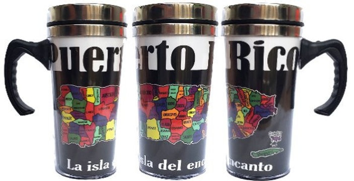 Puerto Rico Island Stainless Steel Travel Mugs With Handle