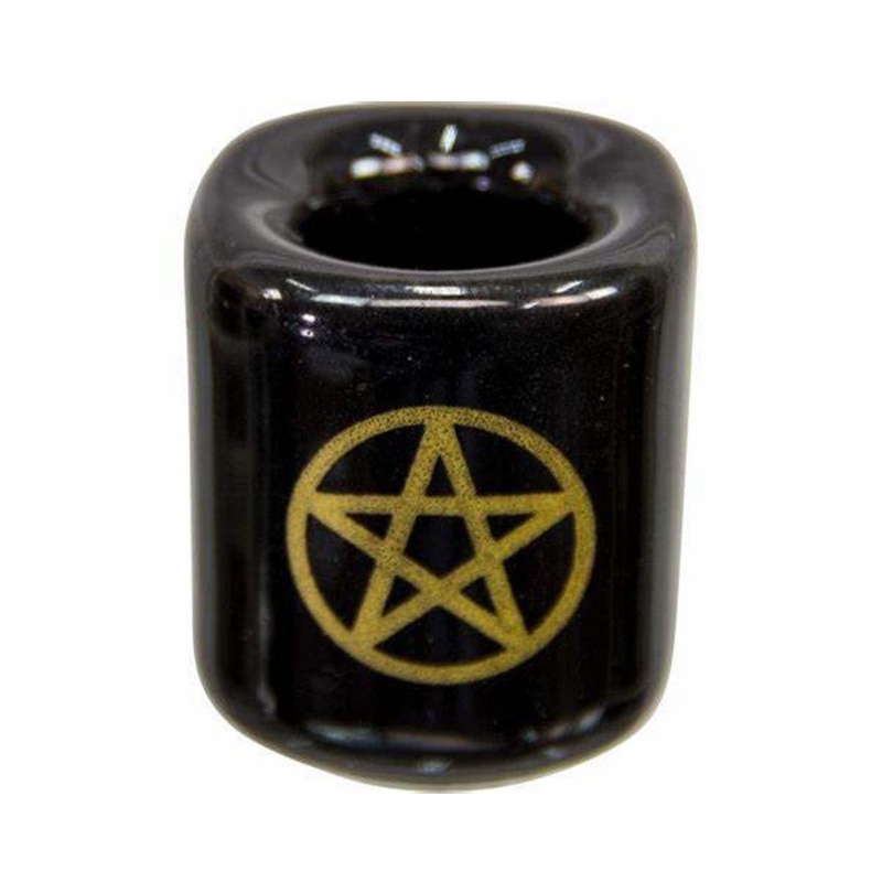 Black Pentagram Ceramic Chime Candle Holder