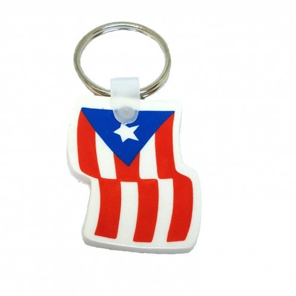 Puerto Rico Flag Rubber Keychain