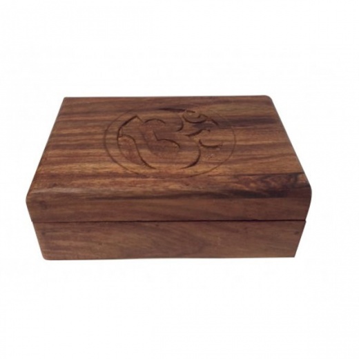 Wood Storage Box (Om) - 4 x 6 inch Size