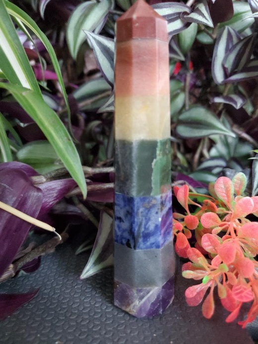 7 Chakra Bonded Obelisks (4.5") - Natural Real Stones for Balanced Energy
