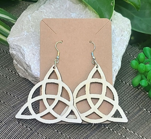 Wood Earring : Triquetra