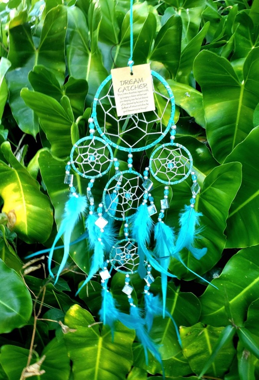 Handmade Dream Catcher Mirror: Light Blue SM