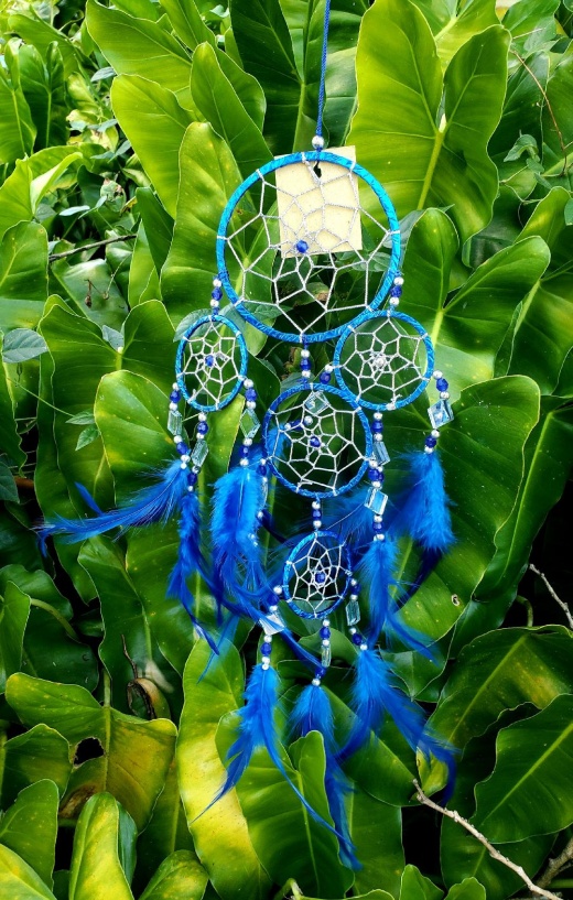 Handmade Dream Catcher Mirror : Dark Blue