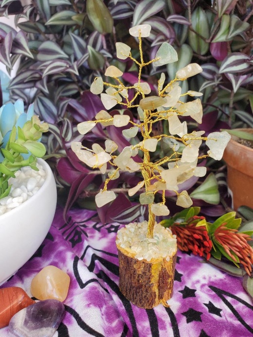 Light Aventurine Stones Money Tree (6 Inches)