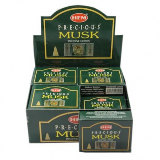 Musk Incense Cones - 12 Boxes with Display