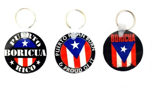 Handmade Puerto Rico Flag Keychain