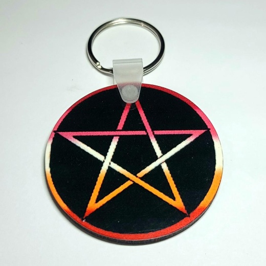 Witchy Wood Keychain : Pentagram 1