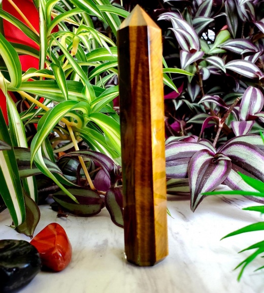 Golden Tiger Eye Obelisk 4-5 Inches