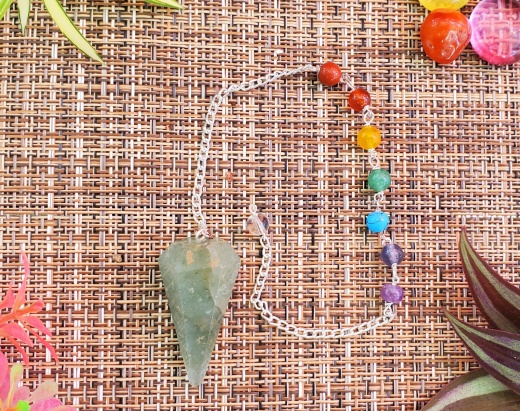 Seven Chakra Aventurine Stone Bonded Pendulum