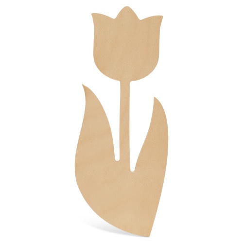 Wood Tulip Cutout, 12" X 4.75" - Perfect DIY Project for Spring Decor WDP-COET-12