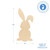 Wood Easter Bunny Cutout Large, 12" X 6"