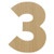 Wooden Number 3 Cutout, 12"