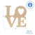 Wood "Love" With Heart Cutout Large, 12" X 12"