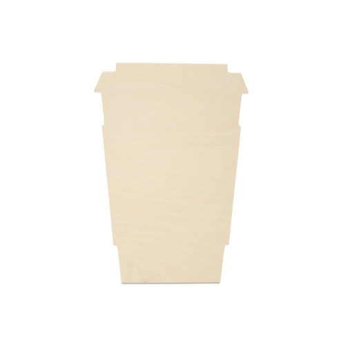 Wood Latte Cup Cutout, 6” - Premium Quality for Craft Projects and DIY