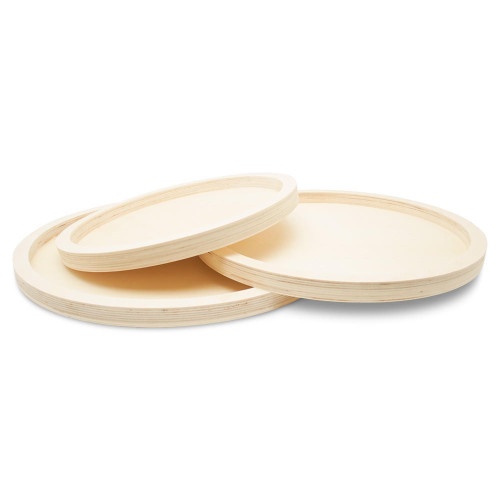 Large Round Cradled Canvas, Set Of 3