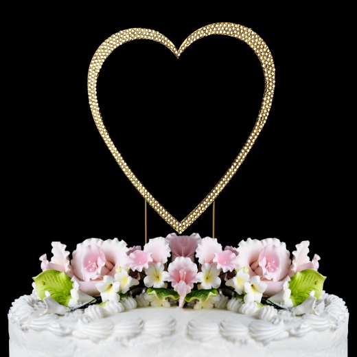 Completely Covered ~ Swarovski Crystal Wedding Cake Topper ~ Gold