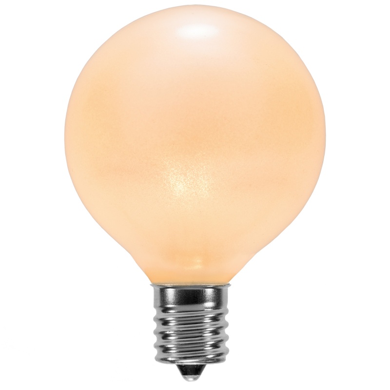 G50 Pearl White Triple Dipped Transparent Globe Lights