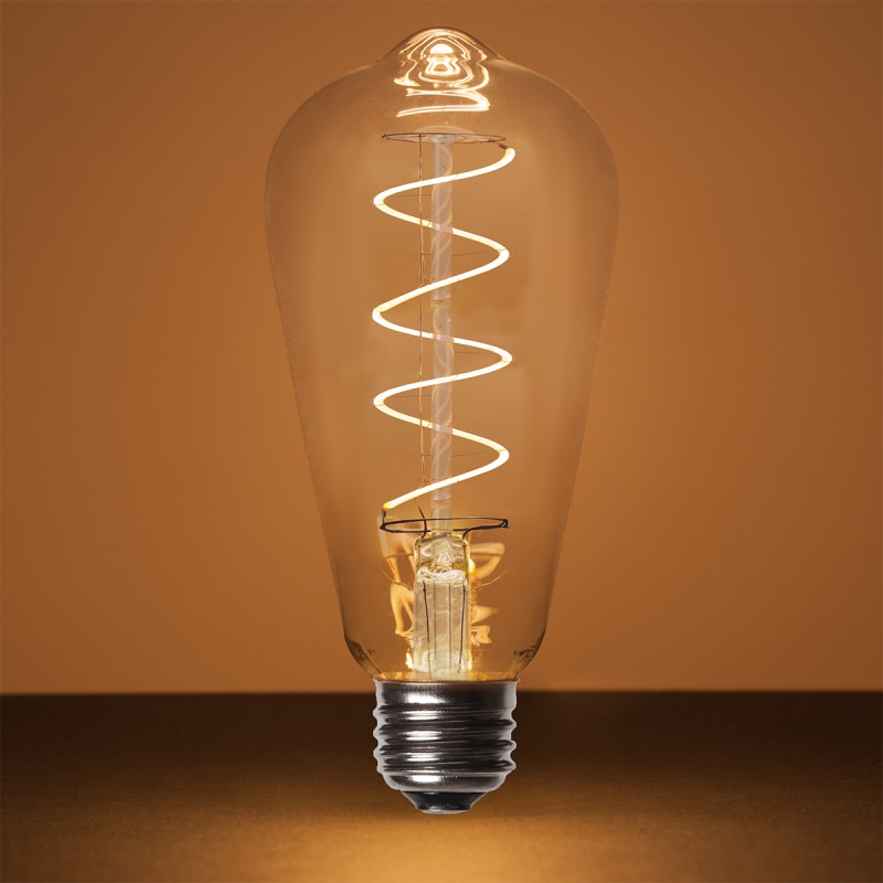 ST64 Glass Warm White Flexfilament LED Edison Bulbs