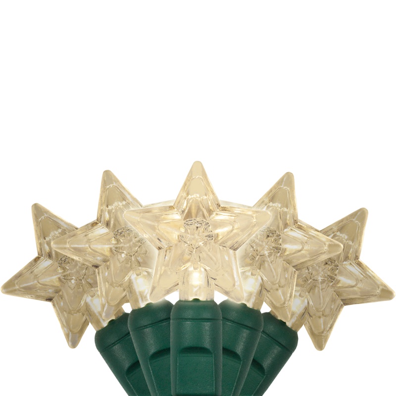 35 Warm White Star LED Christmas Lights, 6" Spacing