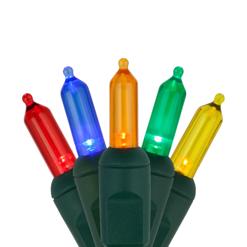 T5 Multi Color Led Christmas Tree Lights On Green Wire