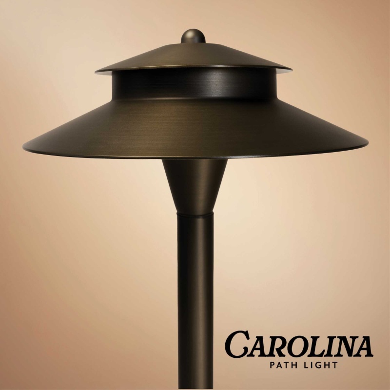 Carolina Two-Tier Low Voltage Landscape Lighting Path Light, Antique Bronze