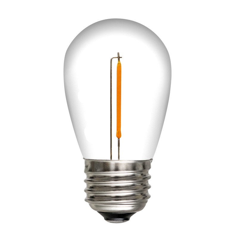 S14 Shatterproof Warm White Straight Filament LED Bulbs, 25 Pack