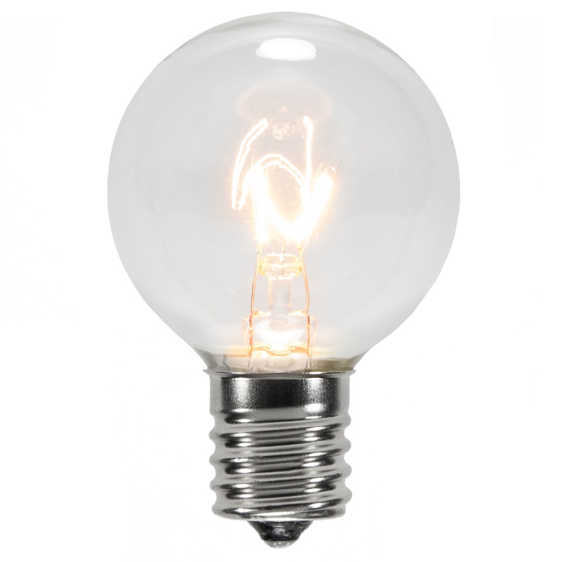 G40 Clear Globe Lights with E17 Intermediate Base