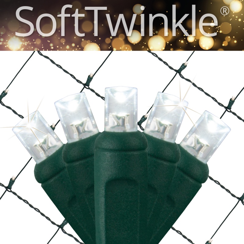 Cool White SoftTwinkle 5mm LED Christmas Net Lights