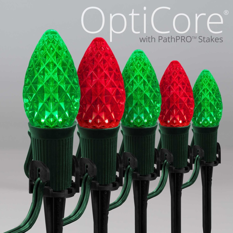 C7 Green / Red OptiCore® Christmas Pathway Lights