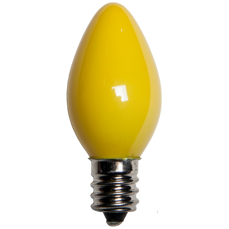 C7 Yellow Opaque Bulbs