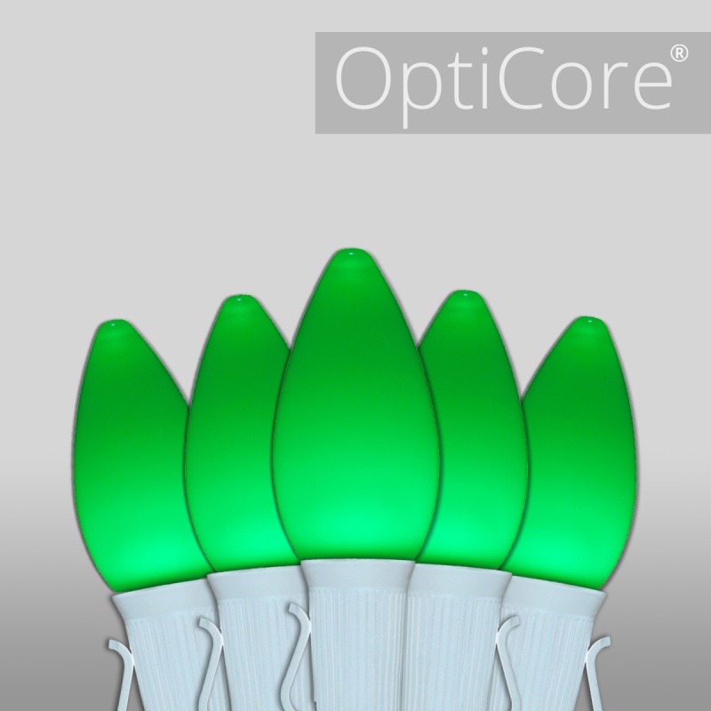 C7 Green Smooth Opticore® Commercial Led Christmas Lights